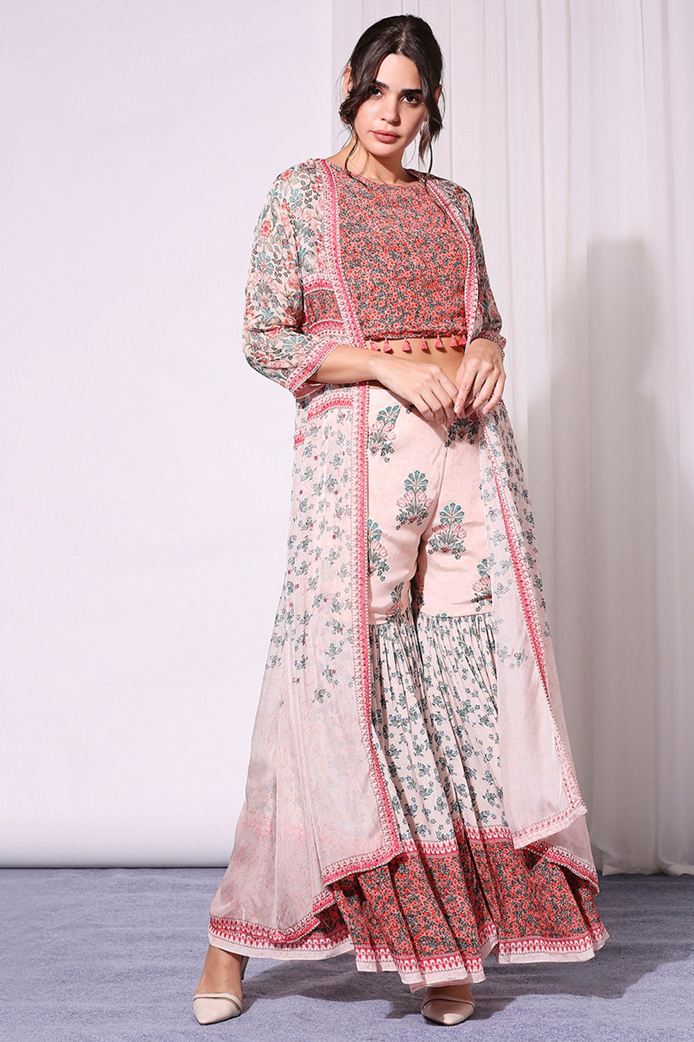 Floral Pastel Printed Sharara Set