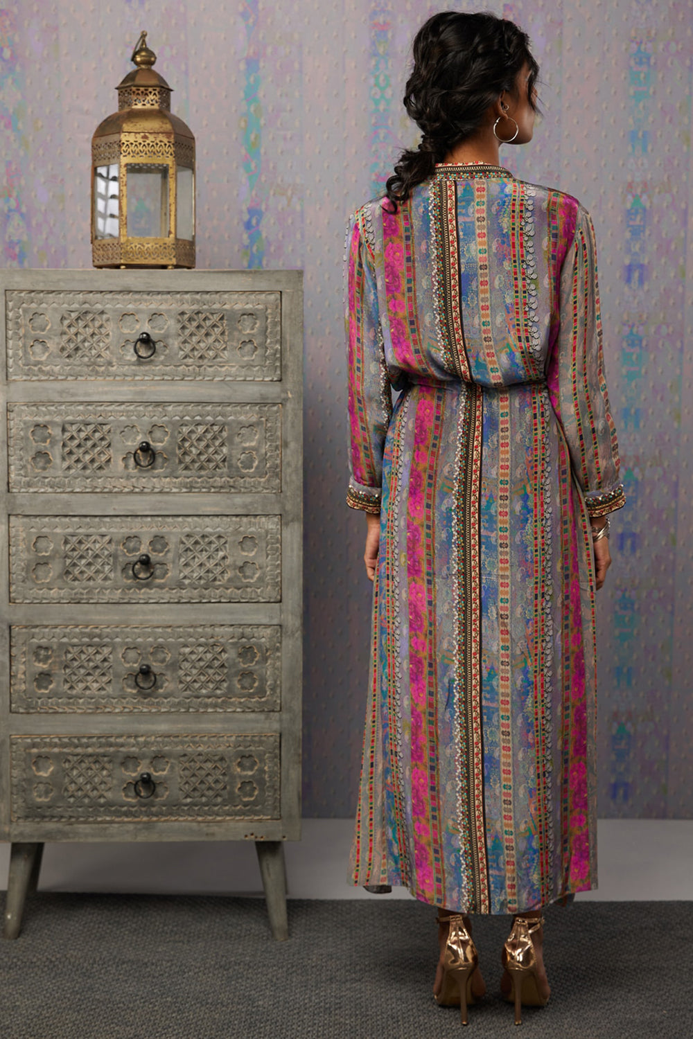 Ikaya Embroidered Dress With Tie-Up