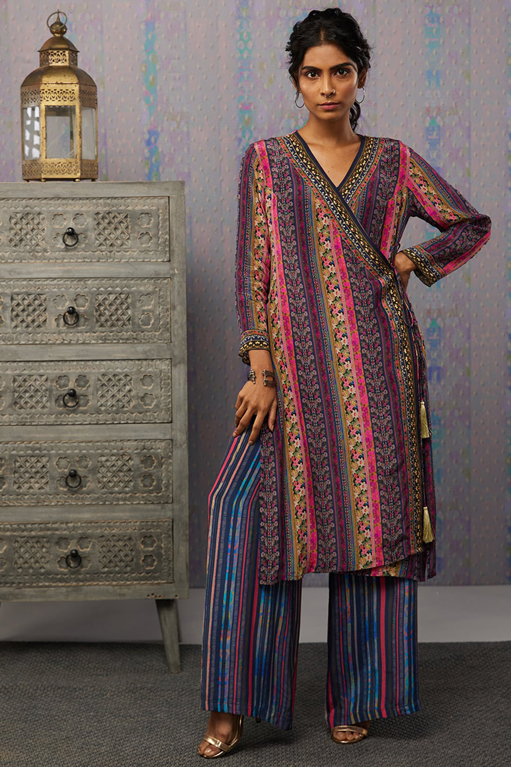 Ikaya Printed Angarkha Kurta Set