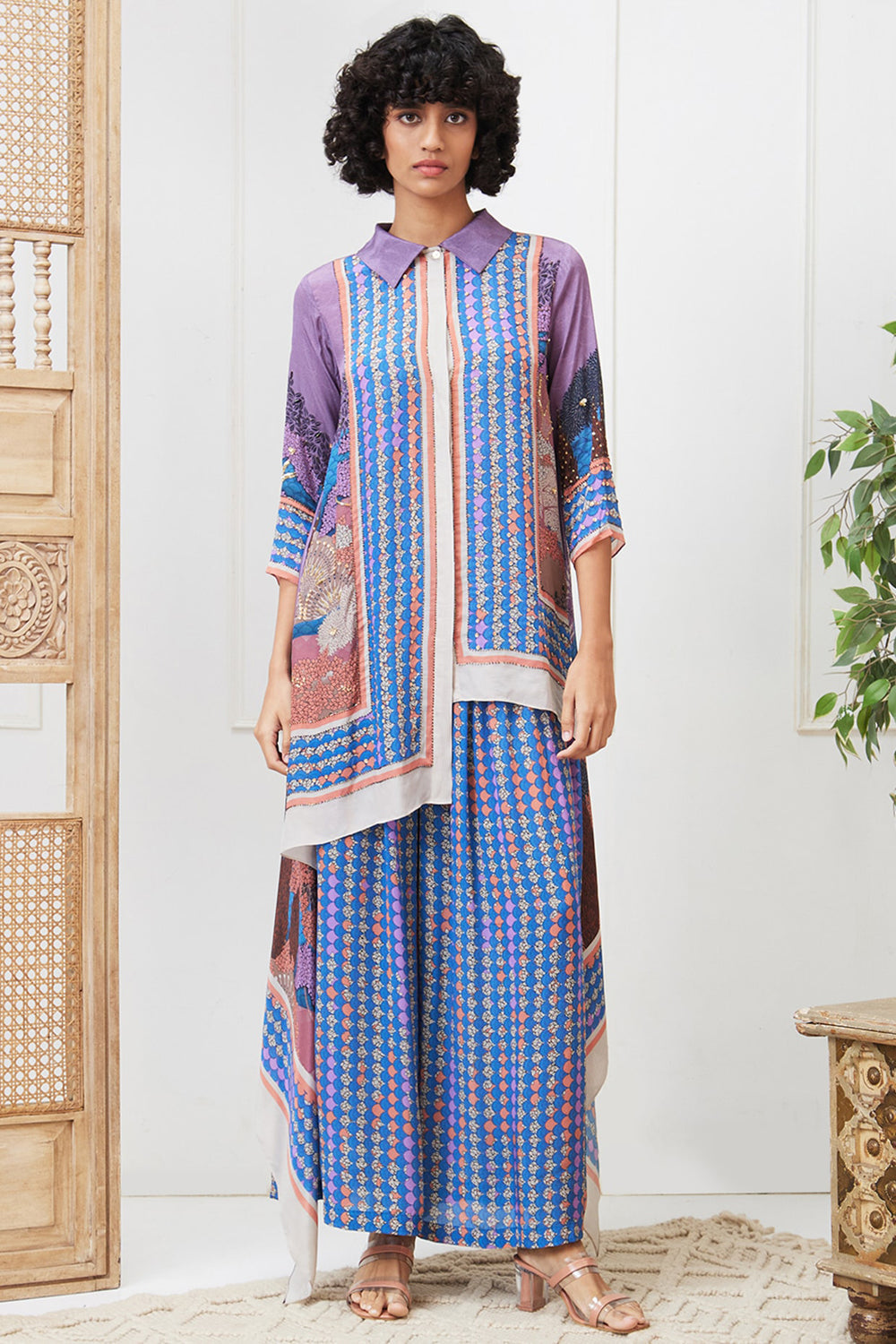 Benazir Printed High-Low Shirt With Pant