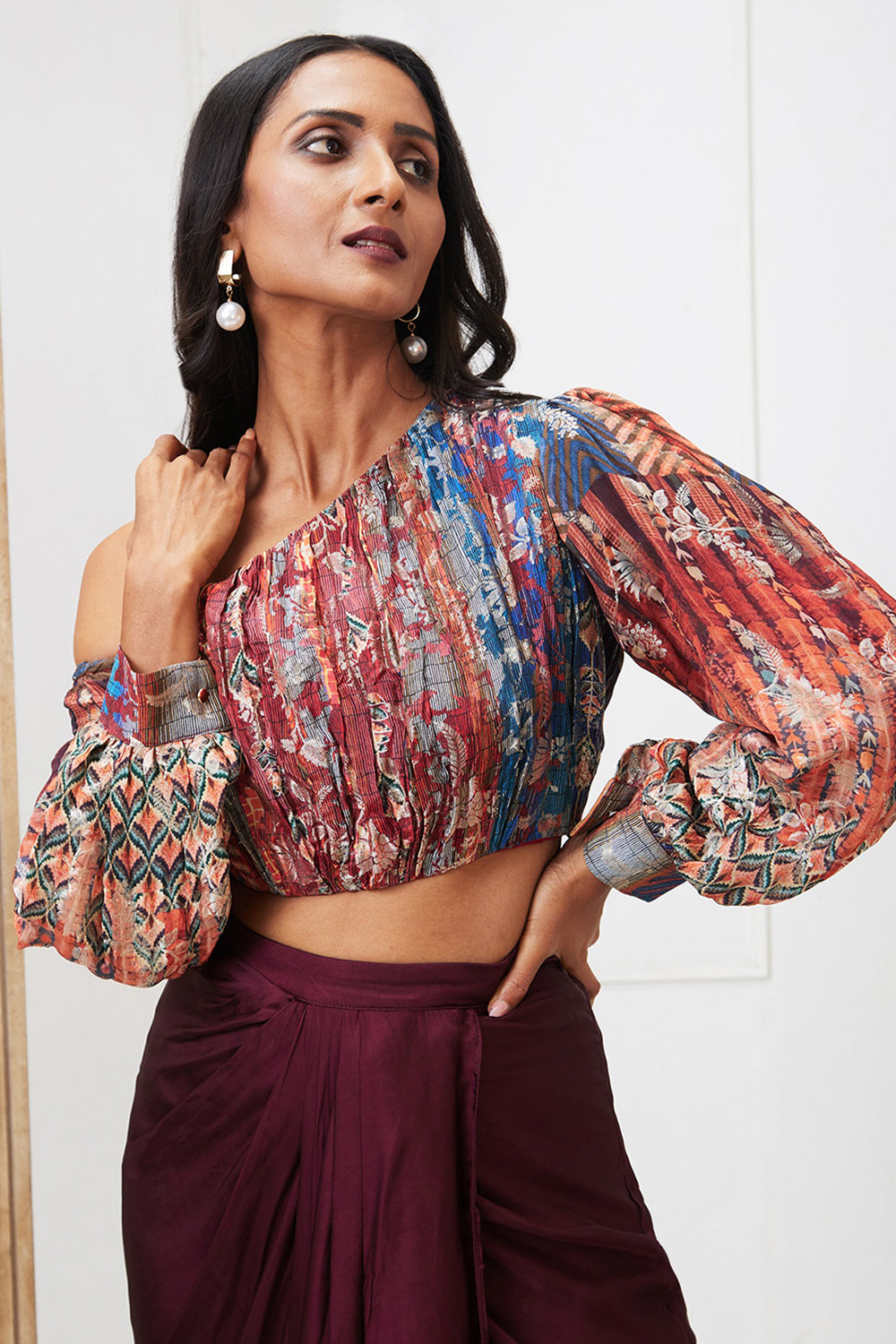 Adah Printed Drape Skirt Set