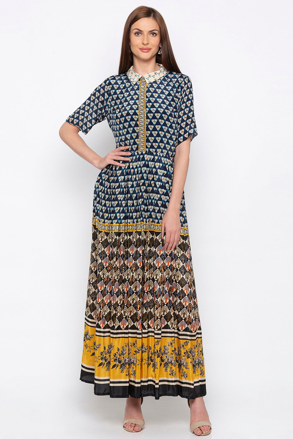 Applique Printed Dress