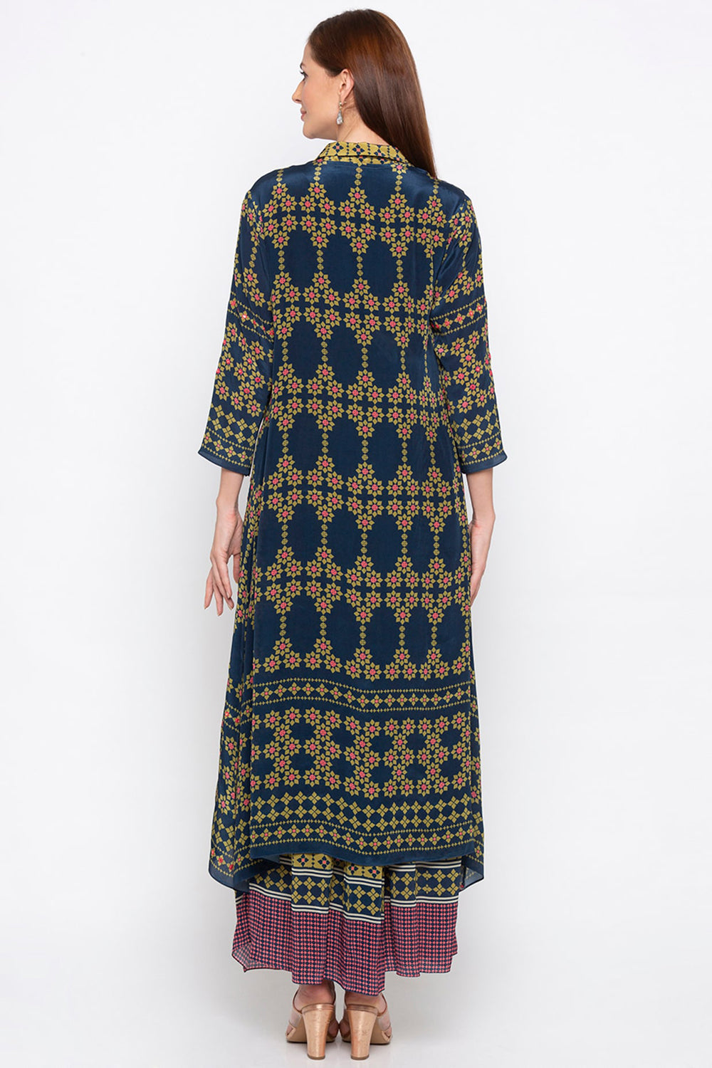 Tiraz Printed Long Dress With Jacket