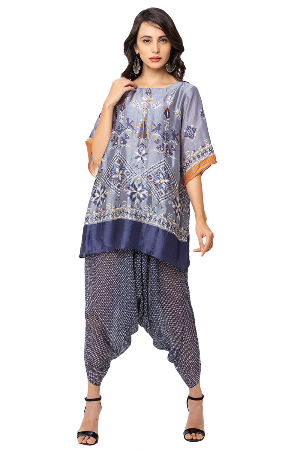 Printed Top With Dhoti Pants