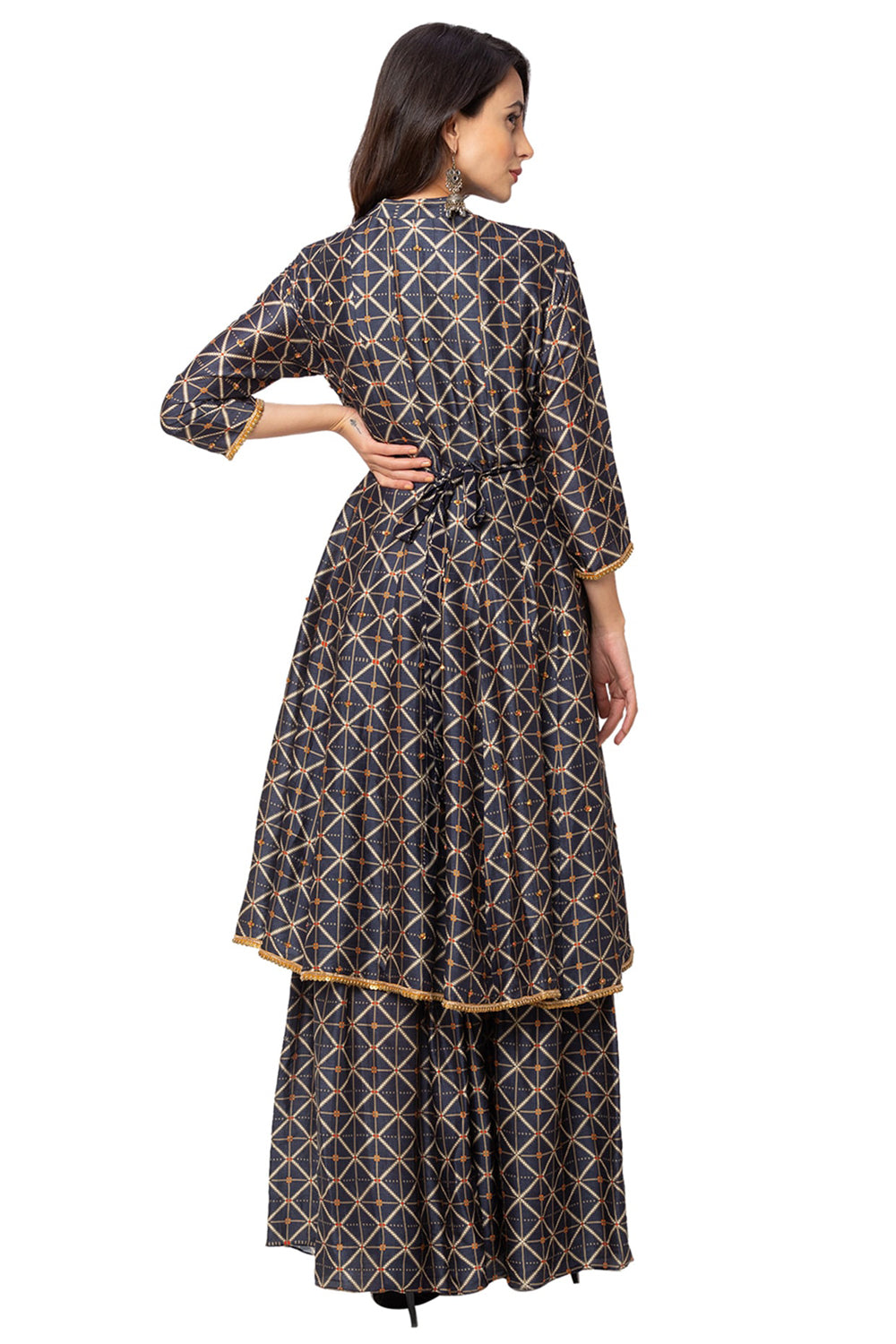 Printed Tunic With Flared Pants And Dupatta