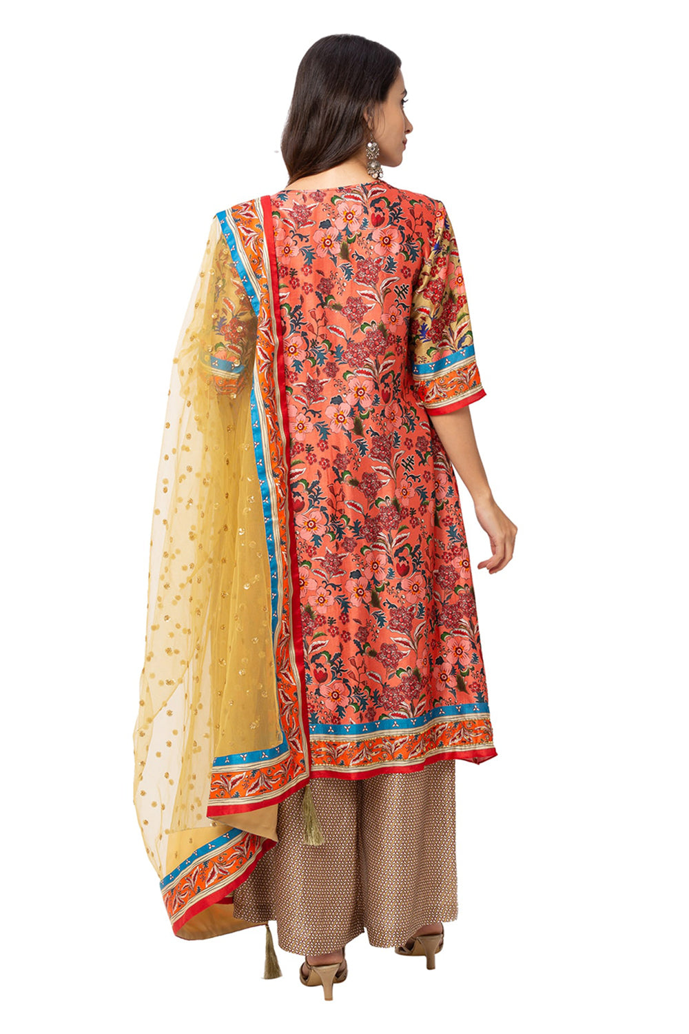 Printed Kurta With Palazzo And Dupatta