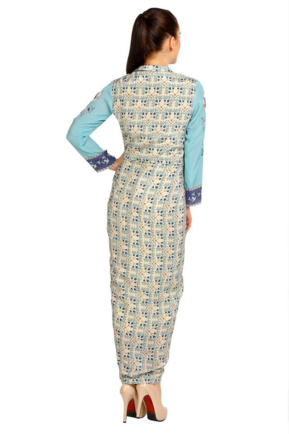 Geo Floral Printed Drape Dress