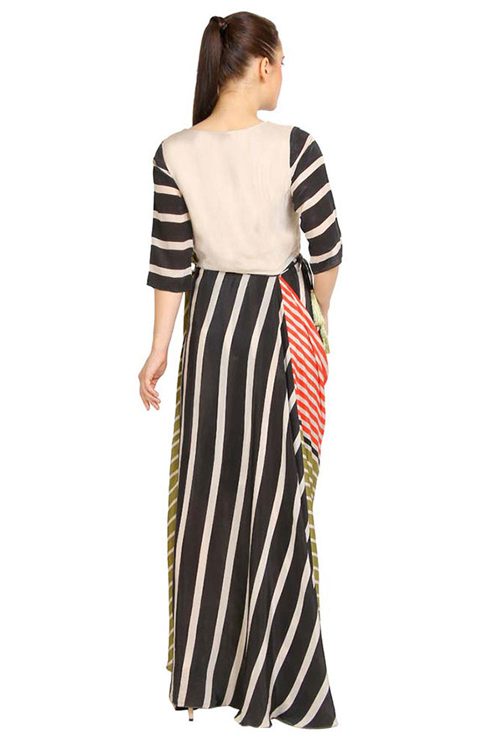 Bullion Flower Printed Drape Dress