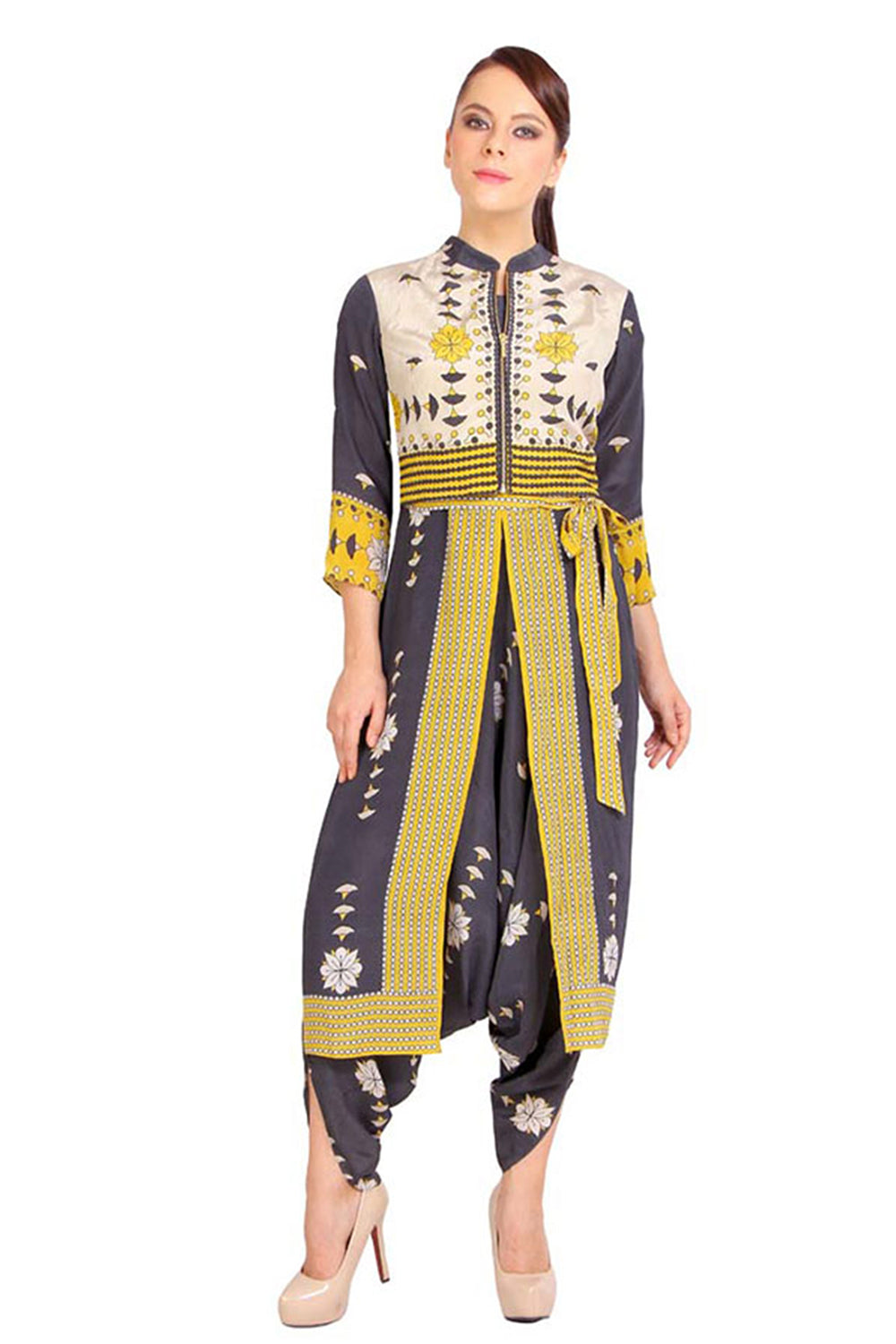 Bagru Printed Jumpsuit With Short Jacket