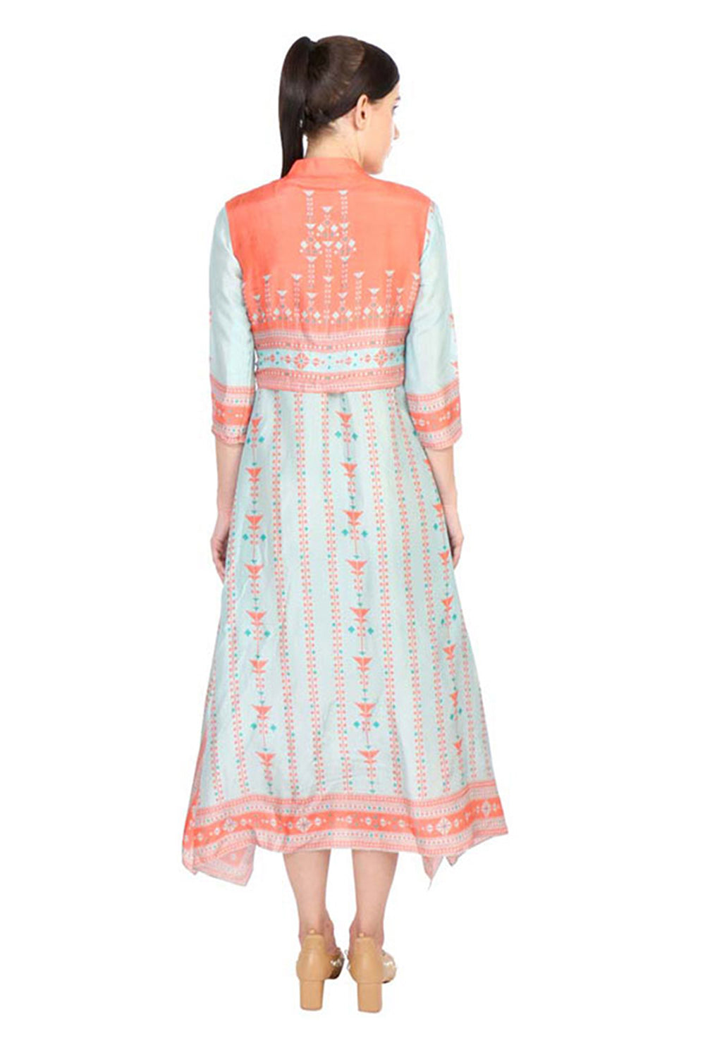 Azulejos Printed Dress With Short Jacket