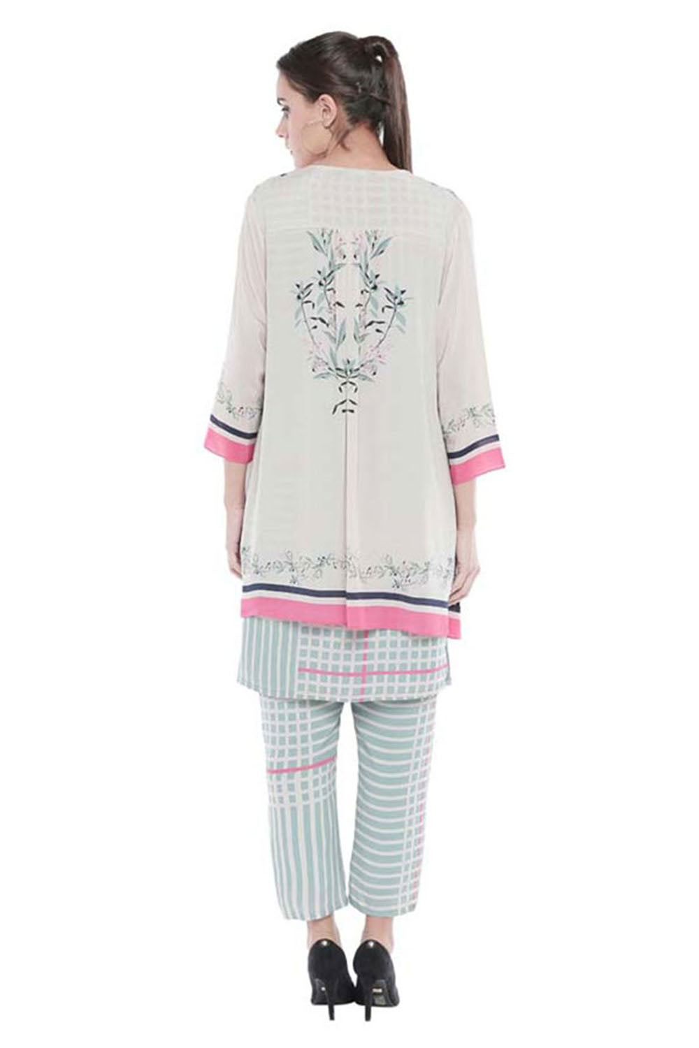 Palash Printed Pant Set With Jacket