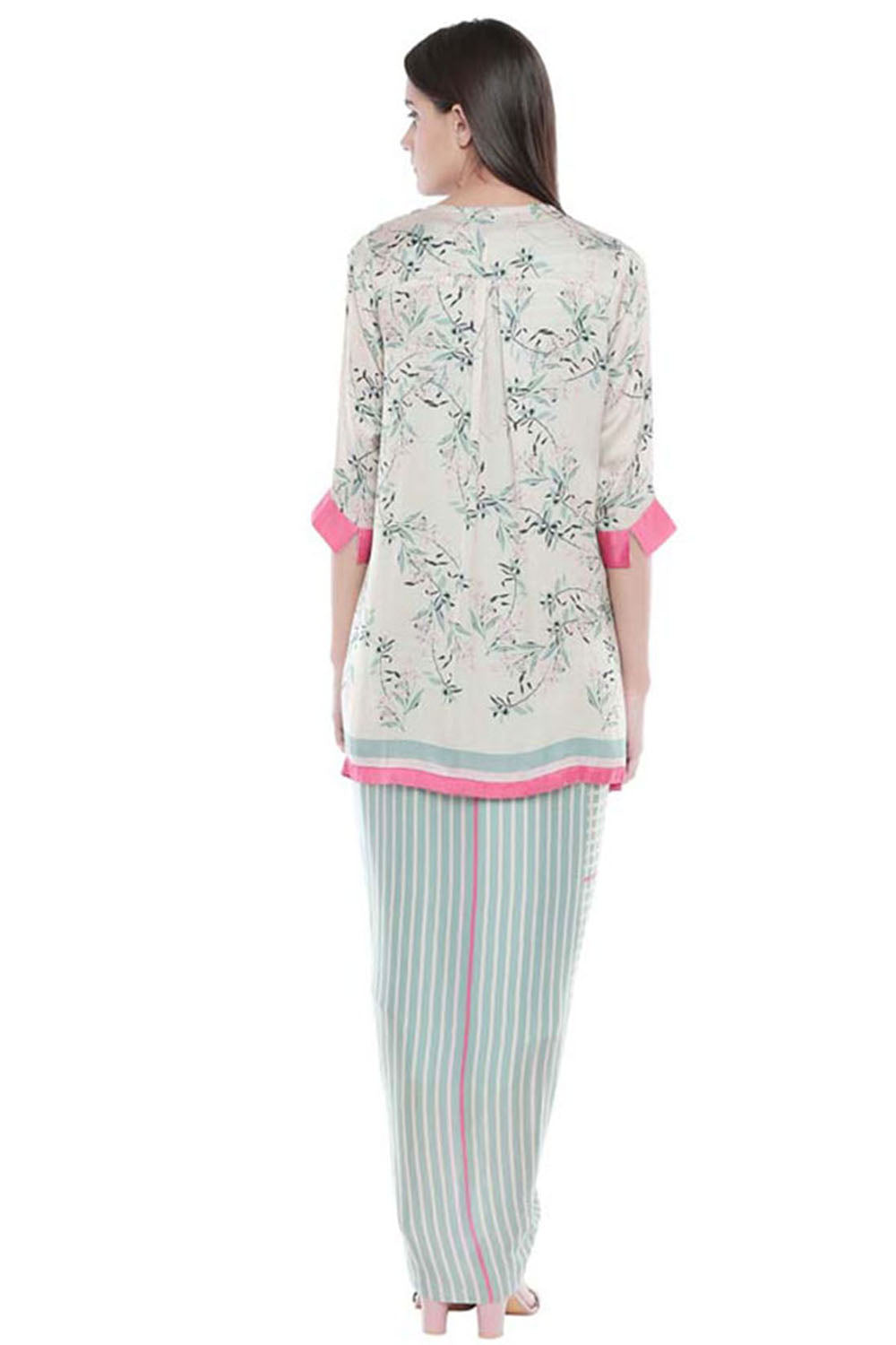 Palash Printed Drape Dress With Jacket