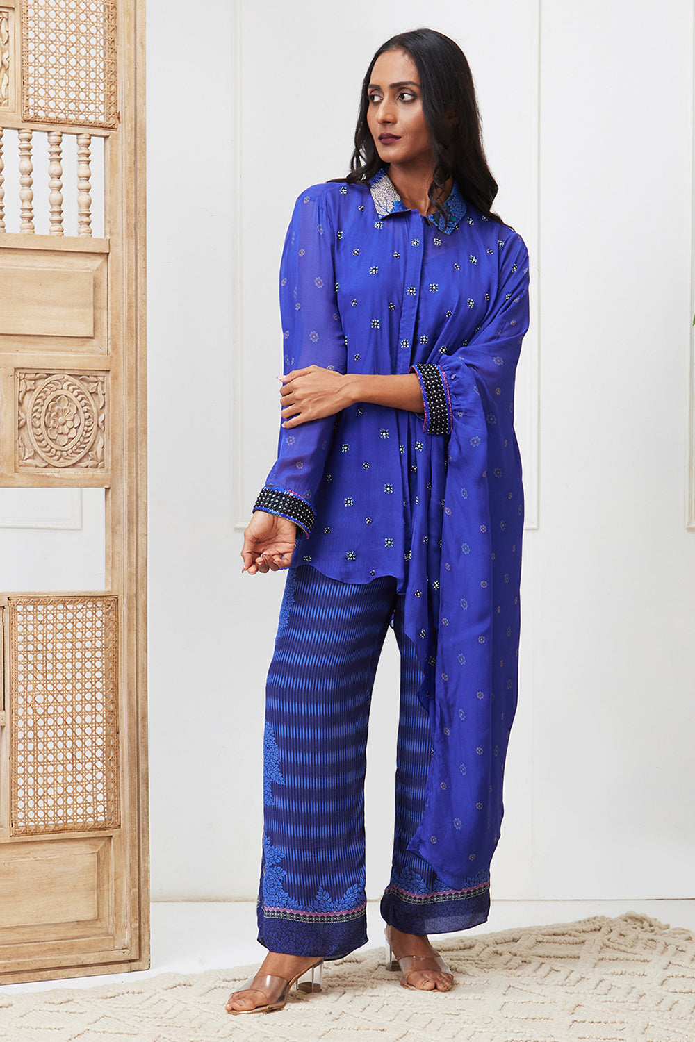 Zaynab Embroidered Asymmetric Co-Ord Set