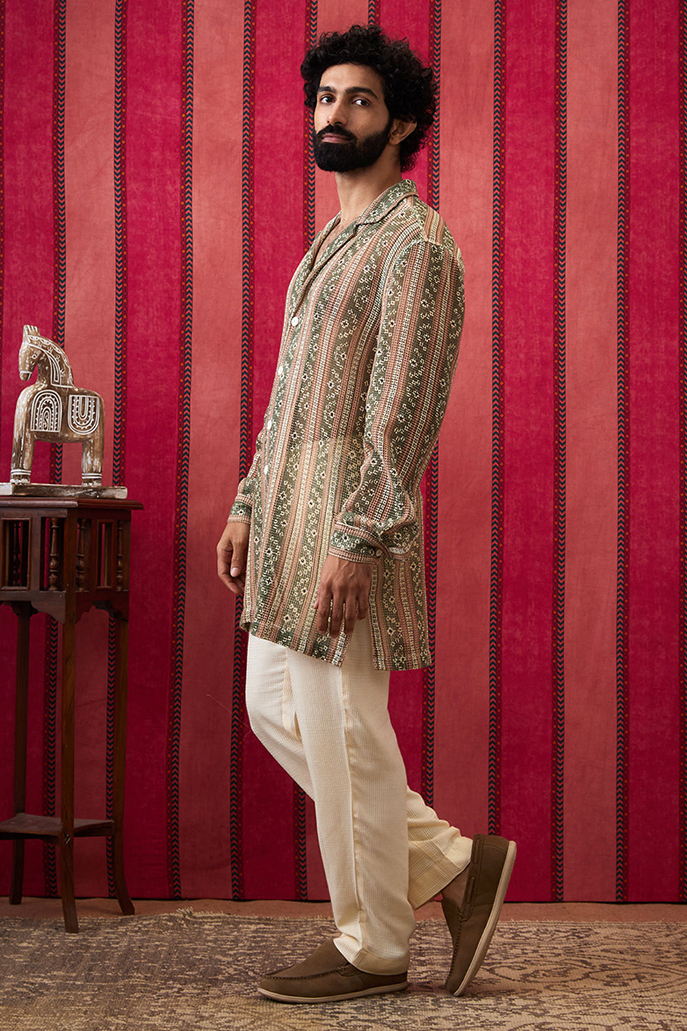 Bandhej Long Prnted Shirt With Pants