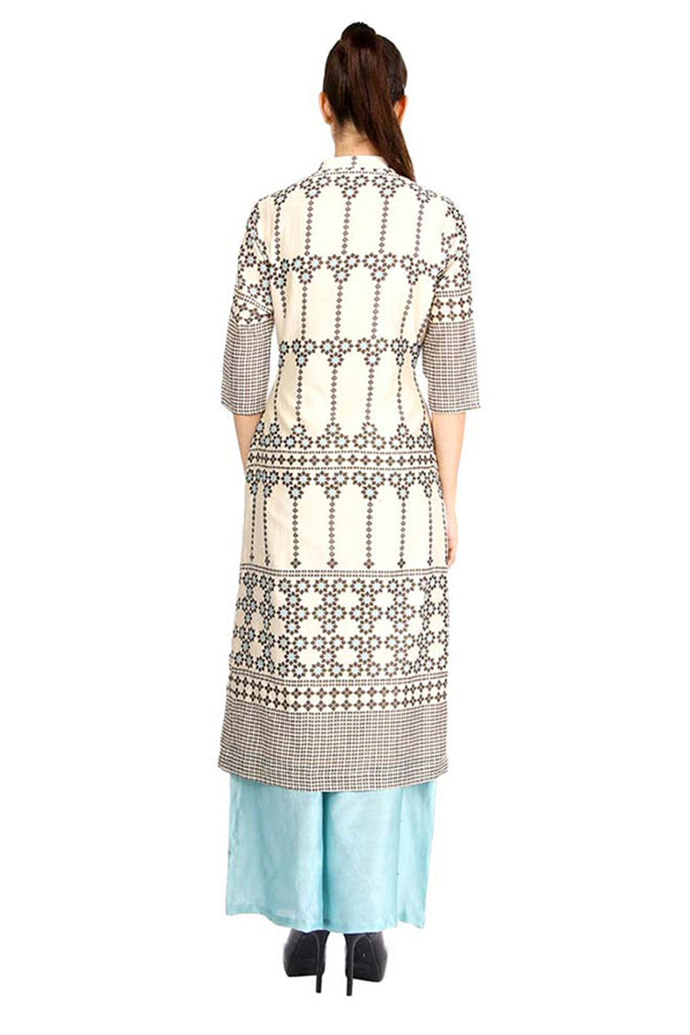 Azuleza Printed Straight Kurta With Palazzo