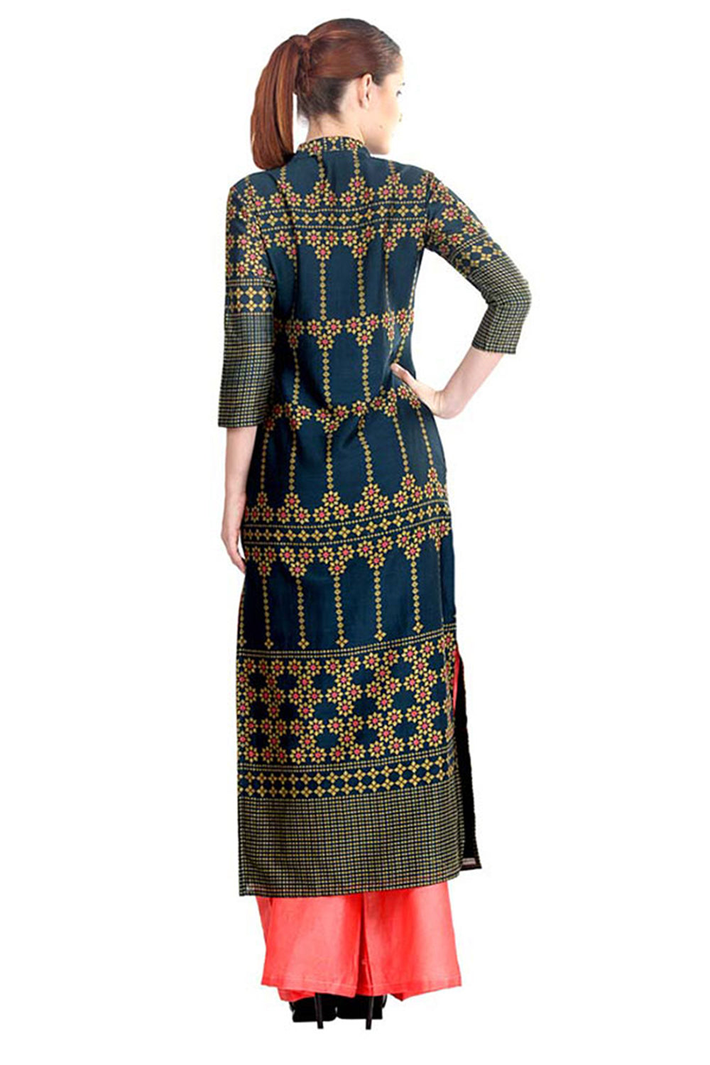 Azuleza Printed Straight Kurta With Palazzo