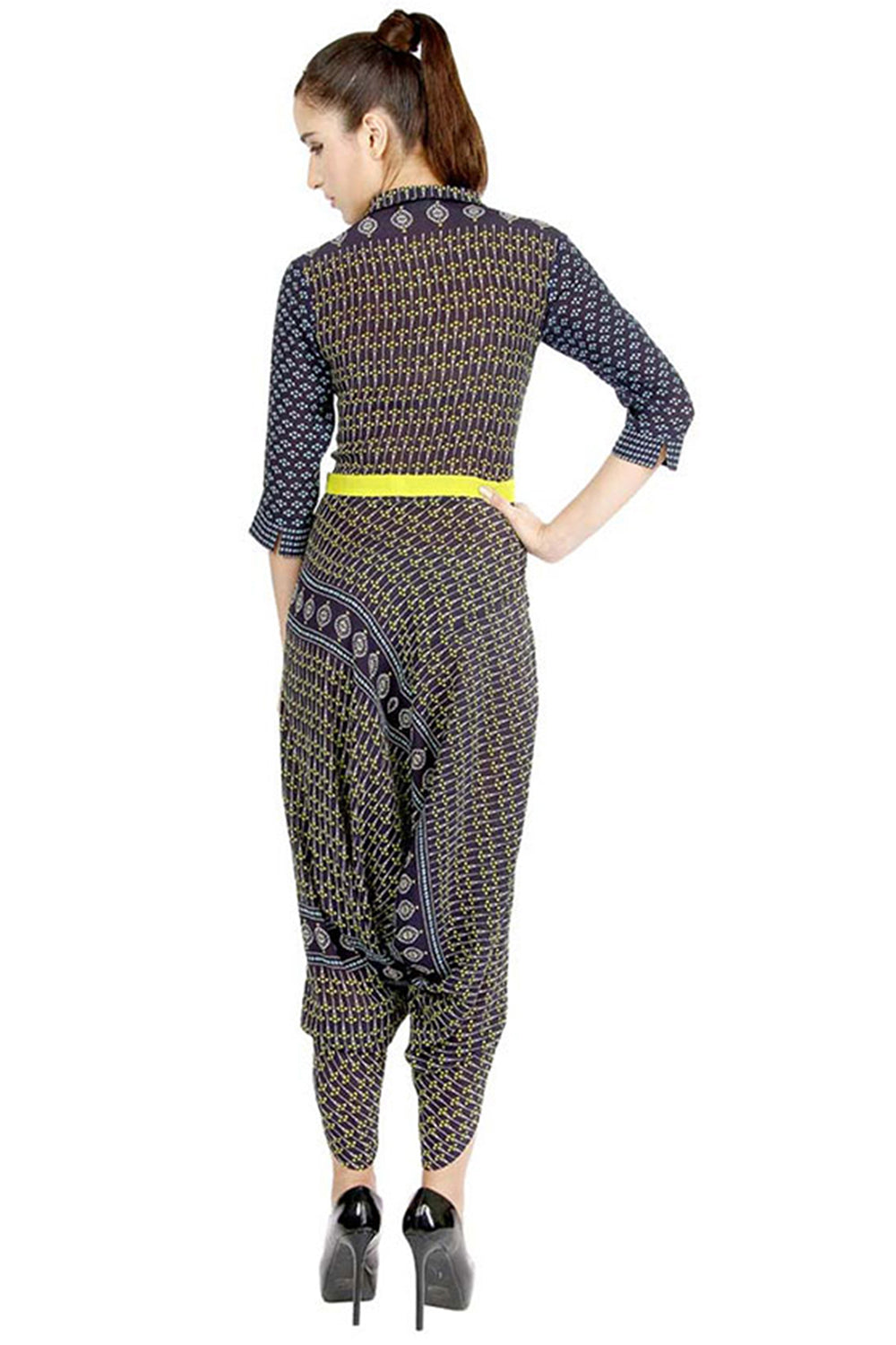 Azuleza Printed Jumpsuit With Belt